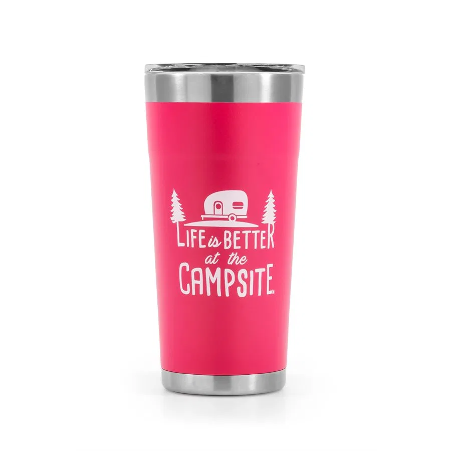 53061 – CAMCO Travel Mug, 20 Ounce BPA Free Lid With Slide Closure Double Wall Vacuum Insulated Without Handle With “...